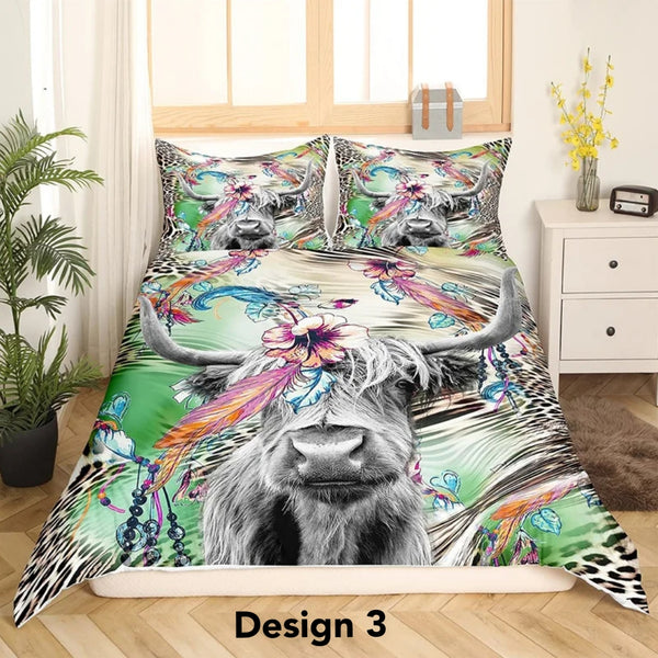 2024 Highland Cow Bedding Sets - 5 Designs (All Sizes Available)