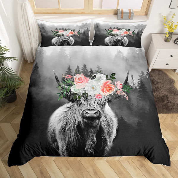 Bull Floral Bedding Sets - 8 Designs (All Sizes Available)