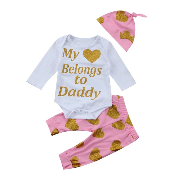 'My ❤ Belongs to Daddy' 3 Piece Set Size 3M (IN STOCK)