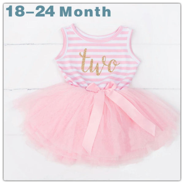 Sleeveless Birthday Tutu Dress (3 Colours, 2 Designs)