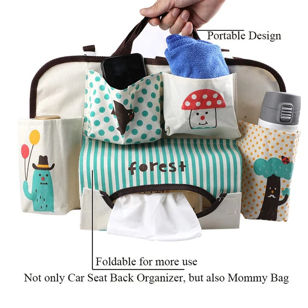 Nursery Car Seat Back Organiser (9 Designs)