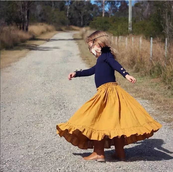 Mustard frill clearance skirt