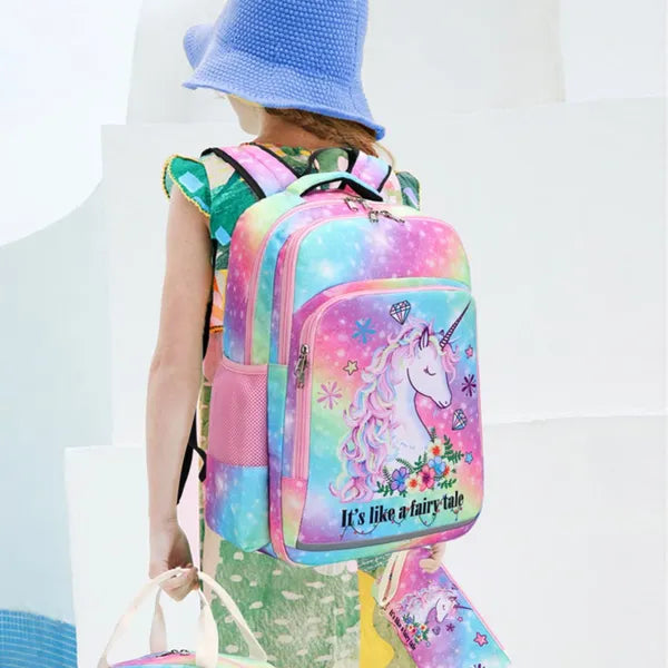 Unicorn Rainbow Backpack Set - 3 Piece Set
