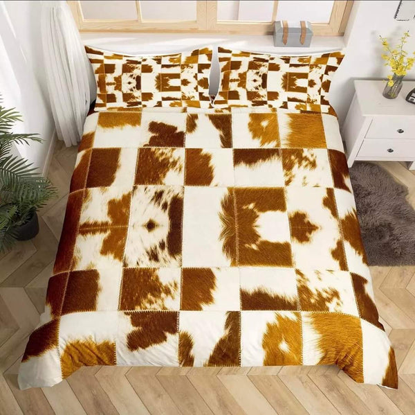 Cow Hide Print Bedding Sets - 6 Designs (All Sizes Available)