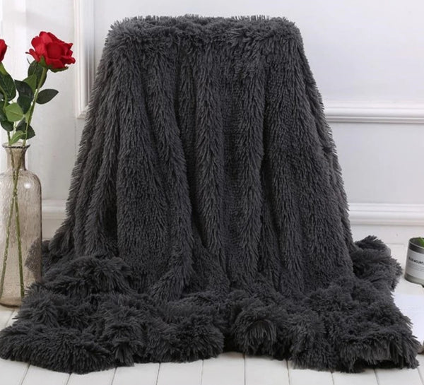 Shaggy Fur Throw Blanket (7 Colours)