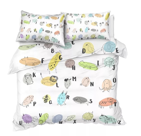 Alphabet Bedding Sets - 5 Designs (All Sizes Available)