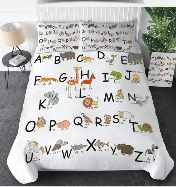 Alphabet Bedding Sets - 5 Designs (All Sizes Available)