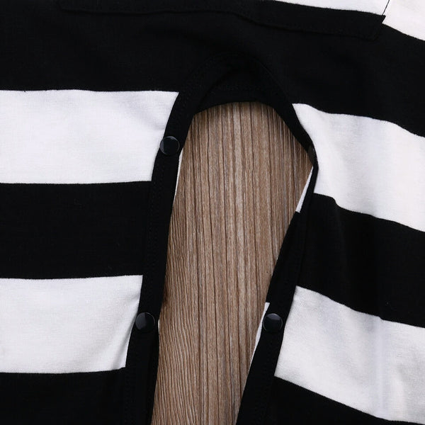 Monochrome Striped Jumpsuit
