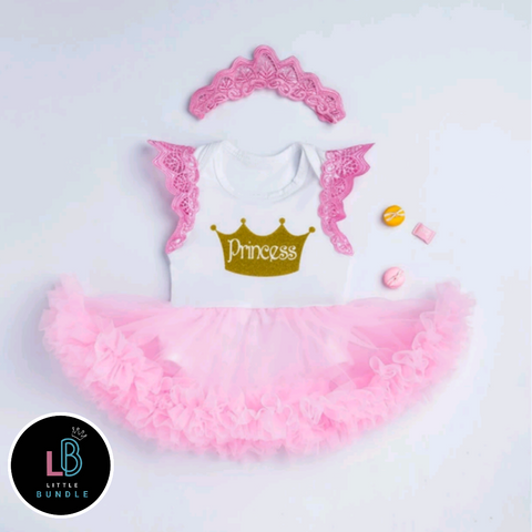 Princess Angel Wings Tutu Romper Dress & Headband
