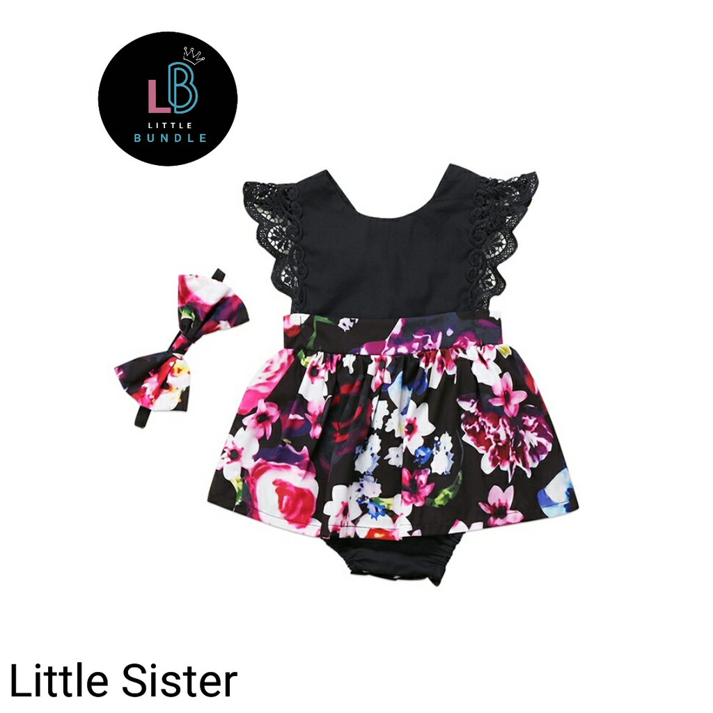 Buy Big Little Sister Floral Matching Clothing Lace Ruffle Sleeve Romper Dress  Outfit Clothes (5-6 Years, Big Sister Dress) at Amazon.in